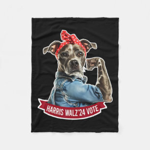 Cobertor De Velo Dog Lady Kamala Harris Tim Walz Votação