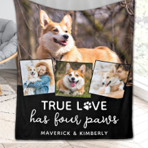 Dog Lover Custom 4 Photo Collage Pet True Love