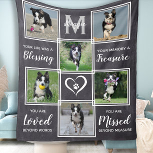 Cobertor De Velo Dog Memorial Gift- Pet Losse Monogramo Cão Keepsa