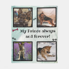 Cobertor De Velo Dog photo collage green memorial