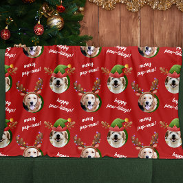 Cobertor De Velo Dois Cachorros Foto Reindeer Antler Feliz Natal Ve