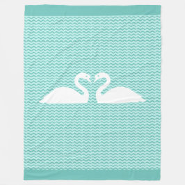 Cobertor De Velo Dois Cisnes e Padrão Ondulado