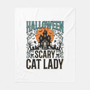 Cobertor De Velo Dona do Gato de Halloween Casa Assombrada Assustad