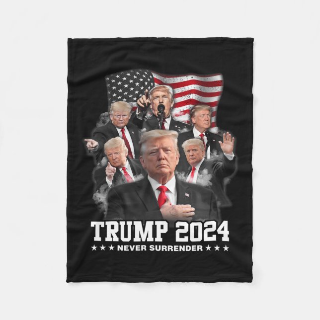 Cobertor De Velo Donald J Trump 2024 Nunca Rende 1 (Frente)