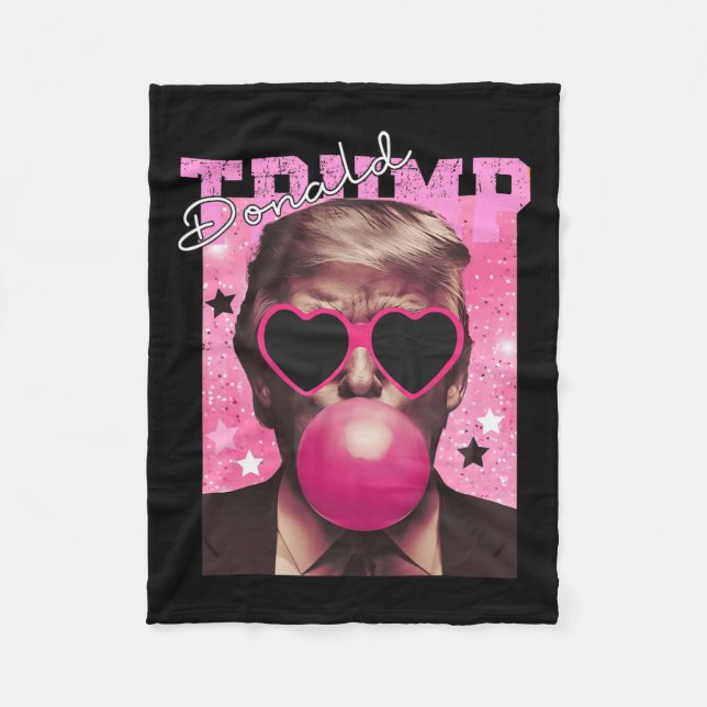 Cobertor De Velo Donald Trump Bubble Gum Pink Sungs (Frente)