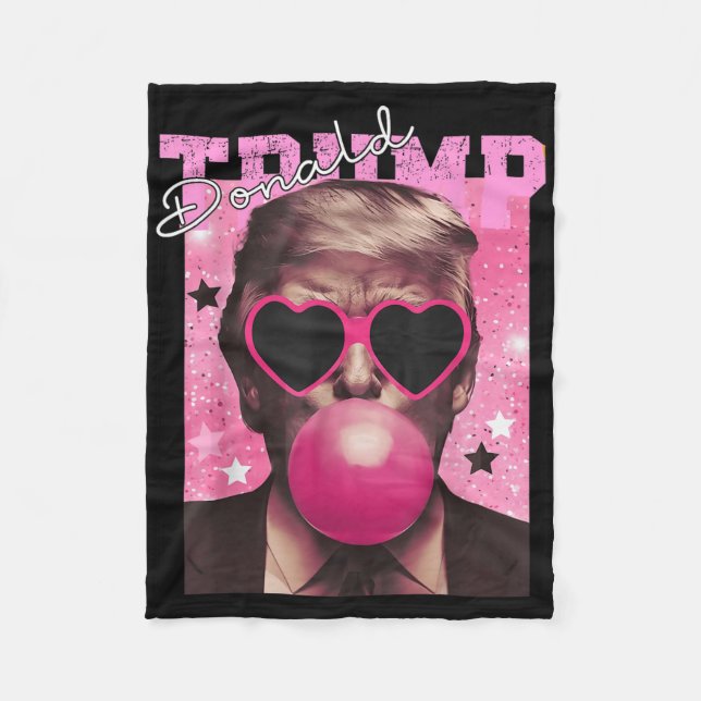 Cobertor De Velo Donald Trump Bubble Gum Pink Sungs (Frente)