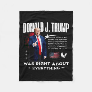 Cobertor De Velo Donald Trump Estava Certo Sobre Tudo - Trump 20