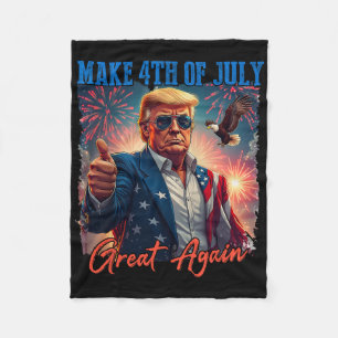 Cobertor De Velo Donald Trump Fogo de Artifício Patriótico Faz 4 de