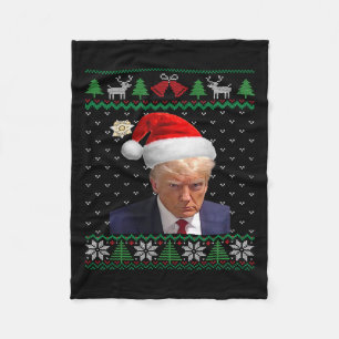 Cobertor De Velo Donald Trump Mug Shot no Natal