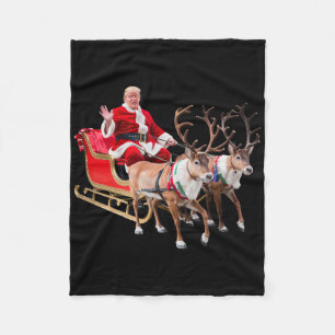 Cobertor De Velo Donald Trump Santa Claus Sleigh Natal Usa