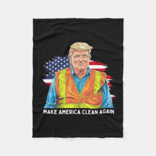 Cobertor De Velo Donald Trump Vestindo Coletor de Lixo