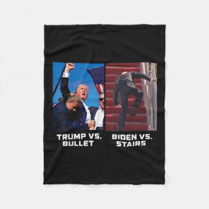 Cobertor De Velo Donald Trump Vs Bullet Biden Vs Stairs Funny Trump