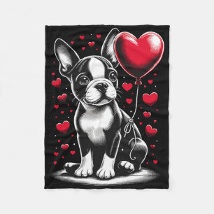 Cobertor De Velo Dono de Cachorro Boston Terrier Dia dos Namorados 