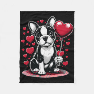Cobertor De Velo Dono de Cachorro Boston Terrier Dia dos Namorados