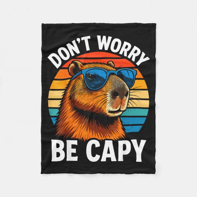 Cobertor De Velo Dont Worry Be Capy Capybara  (Frente)