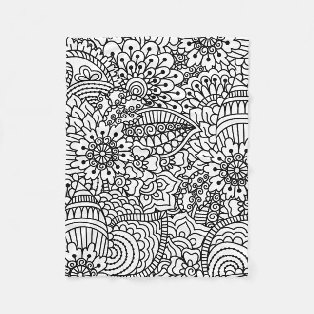 Cobertor De Velo Doodle da flor (Frente)