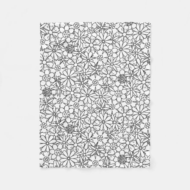 Cobertor De Velo Doodle floral (Frente)