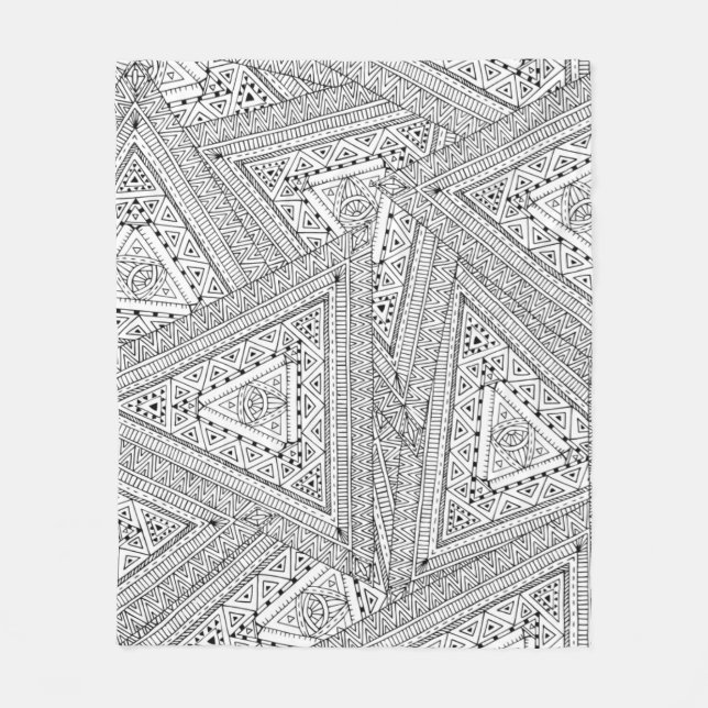 Cobertor De Velo Doodle tribal 2 (Frente)