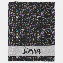 Cobertor De Velo Doodles BFF - Padrão de Falha na Largura