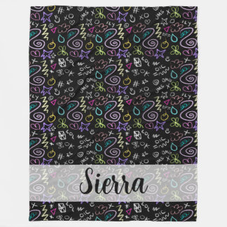 Cobertor De Velo Doodles BFF - Padrão de Falha na Largura