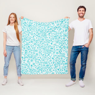 Cobertor De Velo Doodles! Diversão do Impressão de Teal