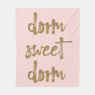 Cobertor De Velo Dorm Sweet Dorm Room Decor Blush Pink e Dourado