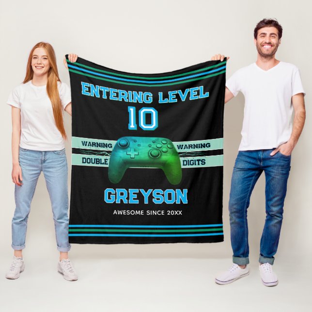 Cobertor De Velo Double digits! Perfect Ten Year old Birthday  Flee (In Situ)