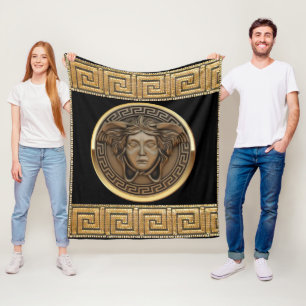 Cobertor De Velo Dourada Medusa e Ouro-chave grego