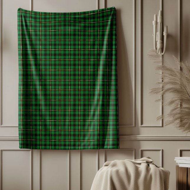 Cobertor De Velo Dourada Xadrez de Tartan Verde Natal Clássica (Classic Christmas Tartan Plaid Blanket Red and Green)