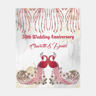 Cobertor De Velo Dourado Coração Adorável Vermelho Pavão Vermelho c