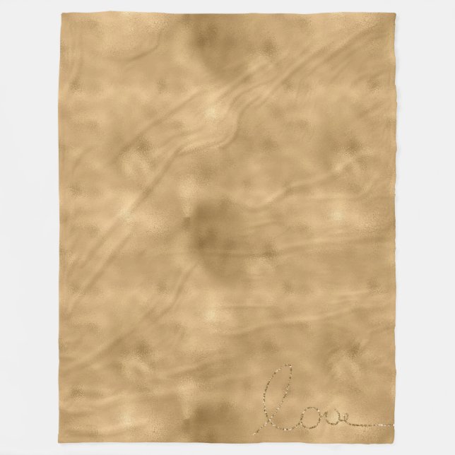 Cobertor De Velo Dourado Glitter Amor (Frente)