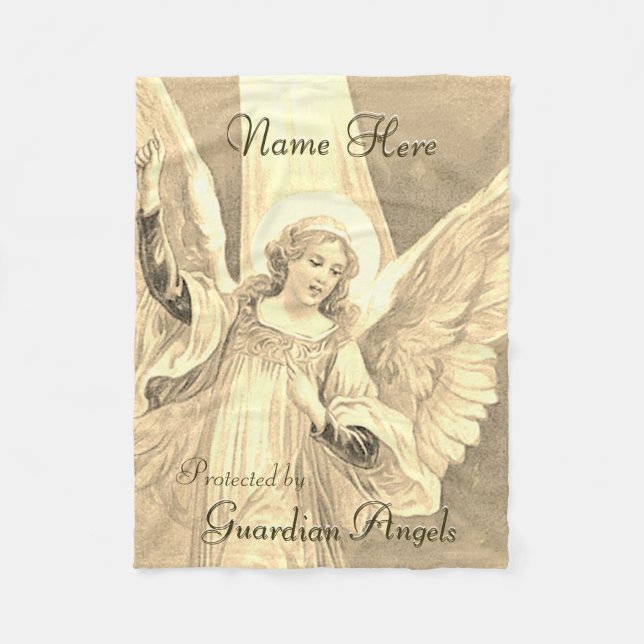Cobertor De Velo Dourado Guardião de Adicionar Nome Personalizado (Frente)