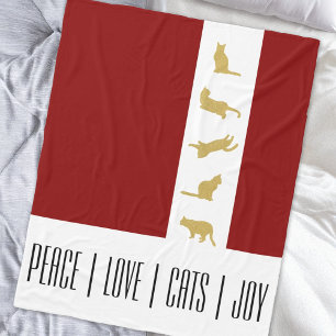 Cobertor De Velo Dourado Natal Vermelho Moderno