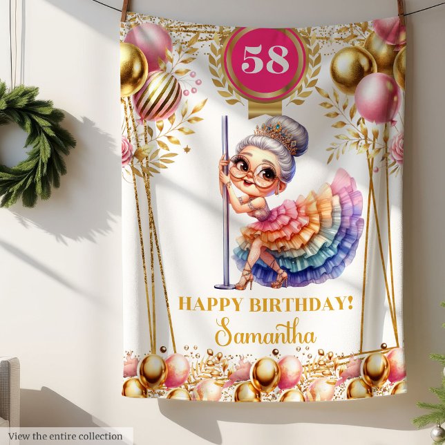 Cobertor De Velo Dourado nome personalizado Blush (Gold Blush Custom Name Funny Grandma Blanket)