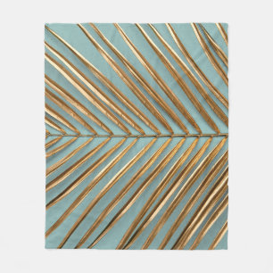 Cobertor De Velo Dourado Pintado Padrão de Palma Tropical