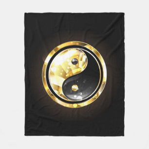 Cobertor De Velo Dourado Yin Yang a preto