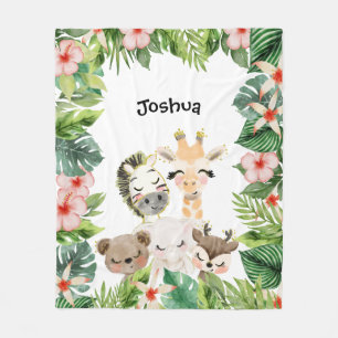 Cobertor De Velo Dourados Amigos Safari Molereca Floral