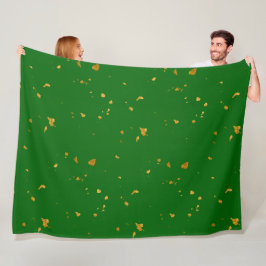 Cobertor De Velo Dourados Flakes em Emerald Green