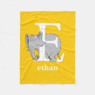 Cobertor De Velo Dr. Seuss ABC: Carta E - Branco Adicione seu nom