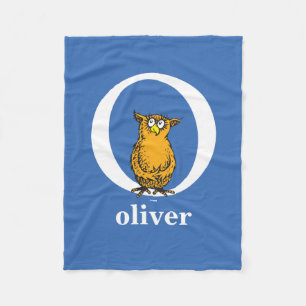 Cobertor De Velo Dr. Seuss ABC: Letra O - Branco Adicione seu nom