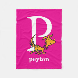 Cobertor De Velo Dr. Seuss ABC: Letra P - Branco | Adicione seu nom