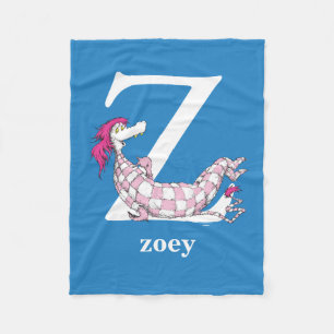 Cobertor De Velo Dr. Seuss ABC: Letra Z - Branco   Adicione seu nom