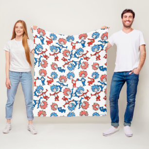 Cobertor De Velo Dr. Seuss Coisa Uma Coisa Dois Padrões de Bandei