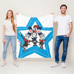 Cobertor De Velo Dr. Seuss   Gráfico Little Cats USA Hats