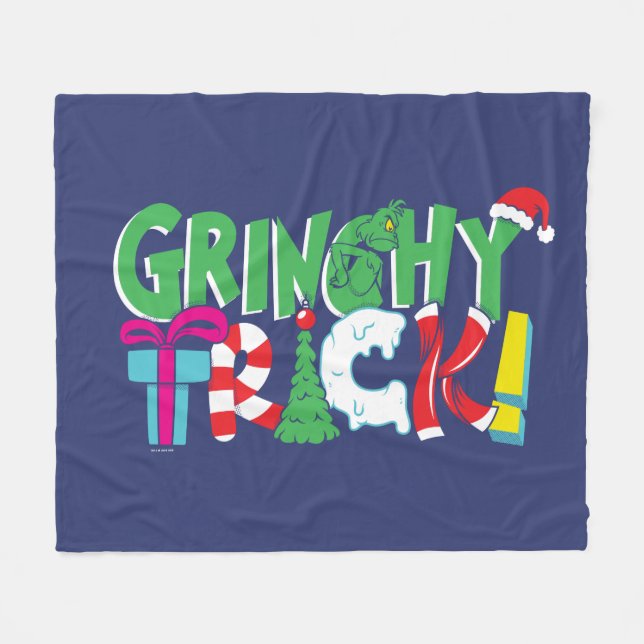 Cobertor De Velo Dr. Seuss | Grinchy Truque (Frente (Horizontal))