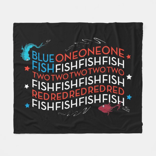 Cobertor De Velo Dr. Seuss | Peixe Vermelho Peixe Azul Gráfico da B (Frente (Horizontal))