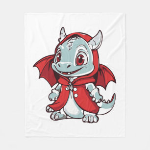 Cobertor De Velo Dragão Albino em Vermelho