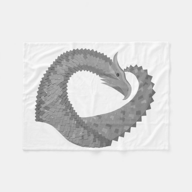 Cobertor De Velo Dragão cardíaco de cinza em branco (Frente (Horizontal))