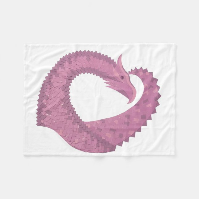 Cobertor De Velo Dragão do coração Mauve em branco (Frente (Horizontal))