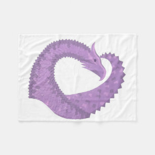 Cobertor De Velo Dragão do coração roxo lavanda em branco